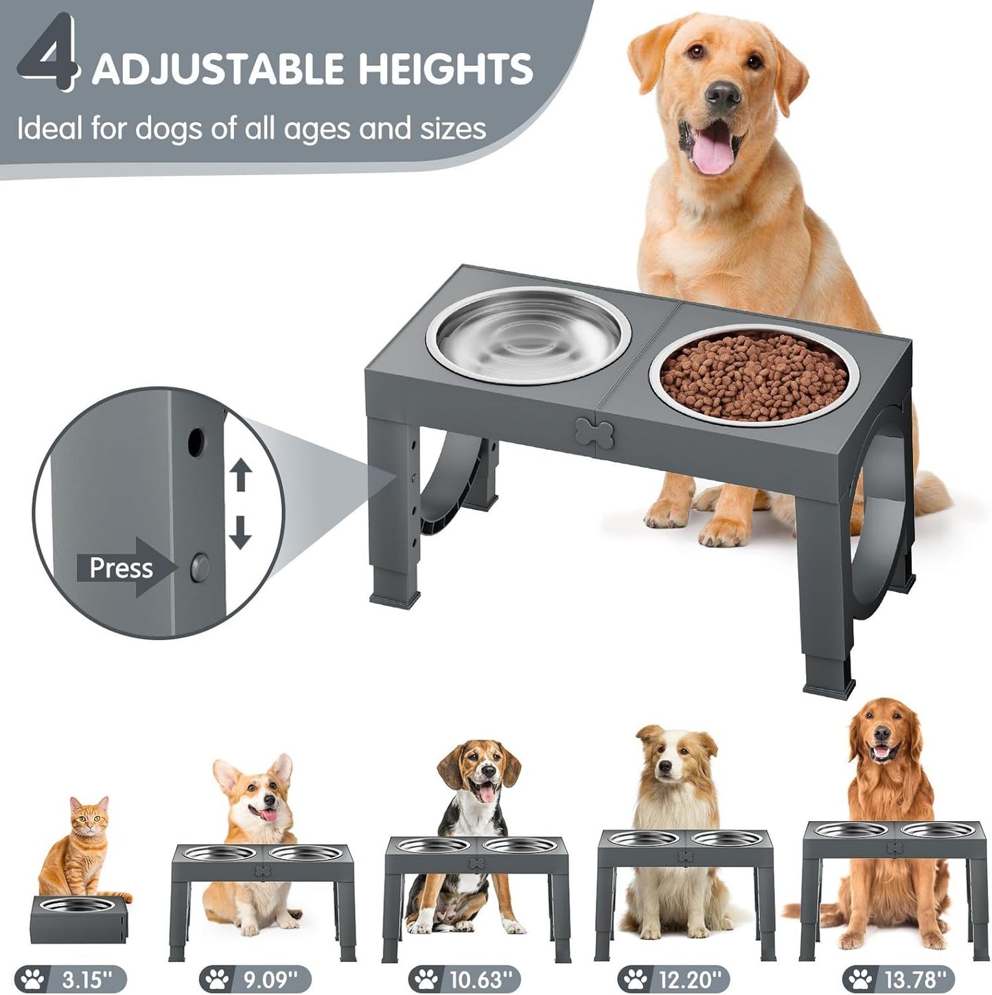 Adjustable Comfort Dog Feeding Stand
